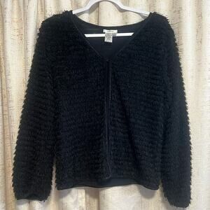 Sophie‎ Max Sweater Cardigan Semi-Sheer Long Sleeve Black Women's Size Large